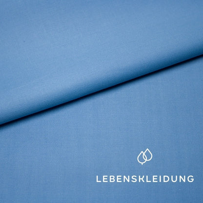 Bio Satin glatt - Eisblau Muster
