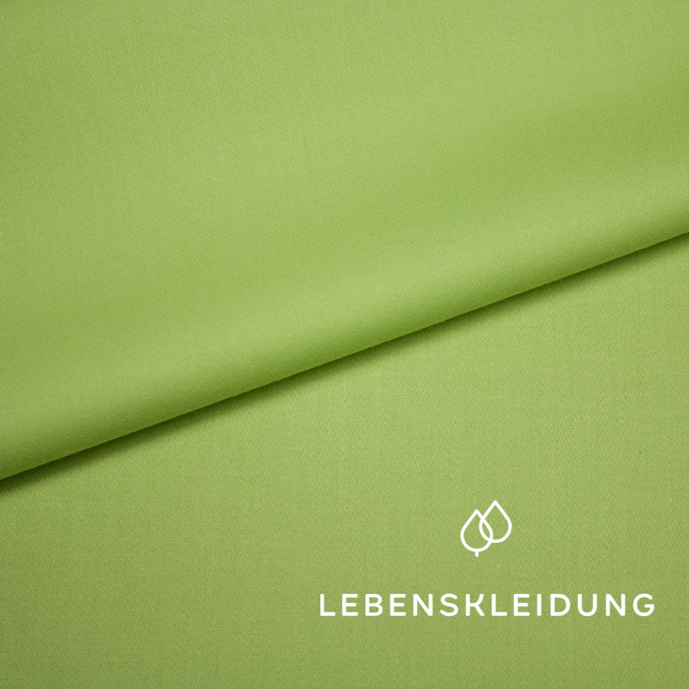 Bio Satin glatt - Limette Muster – Detailansicht