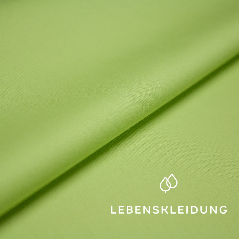 Bio Satin glatt - Limette Muster – Nahaufnahme