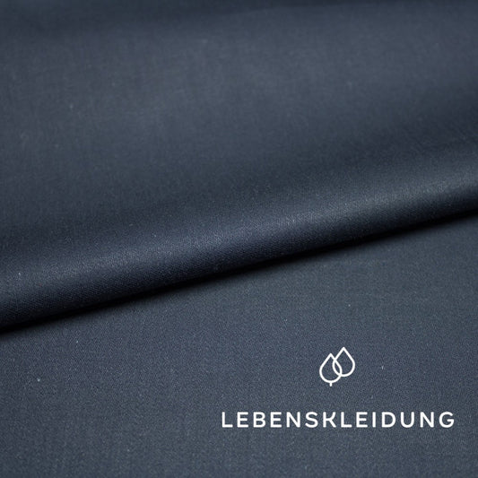 Bio Satin glatt - Marineblau Muster