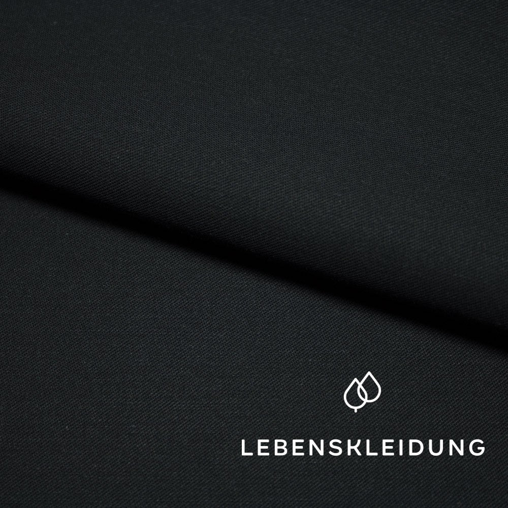 Bio Satin glatt - Schwarz – Detailansicht