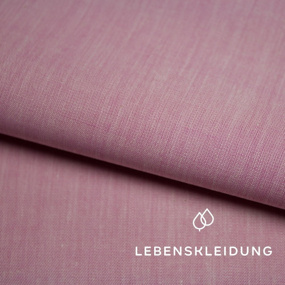 Organic Chambray - Natural Pink sample – Detail view
