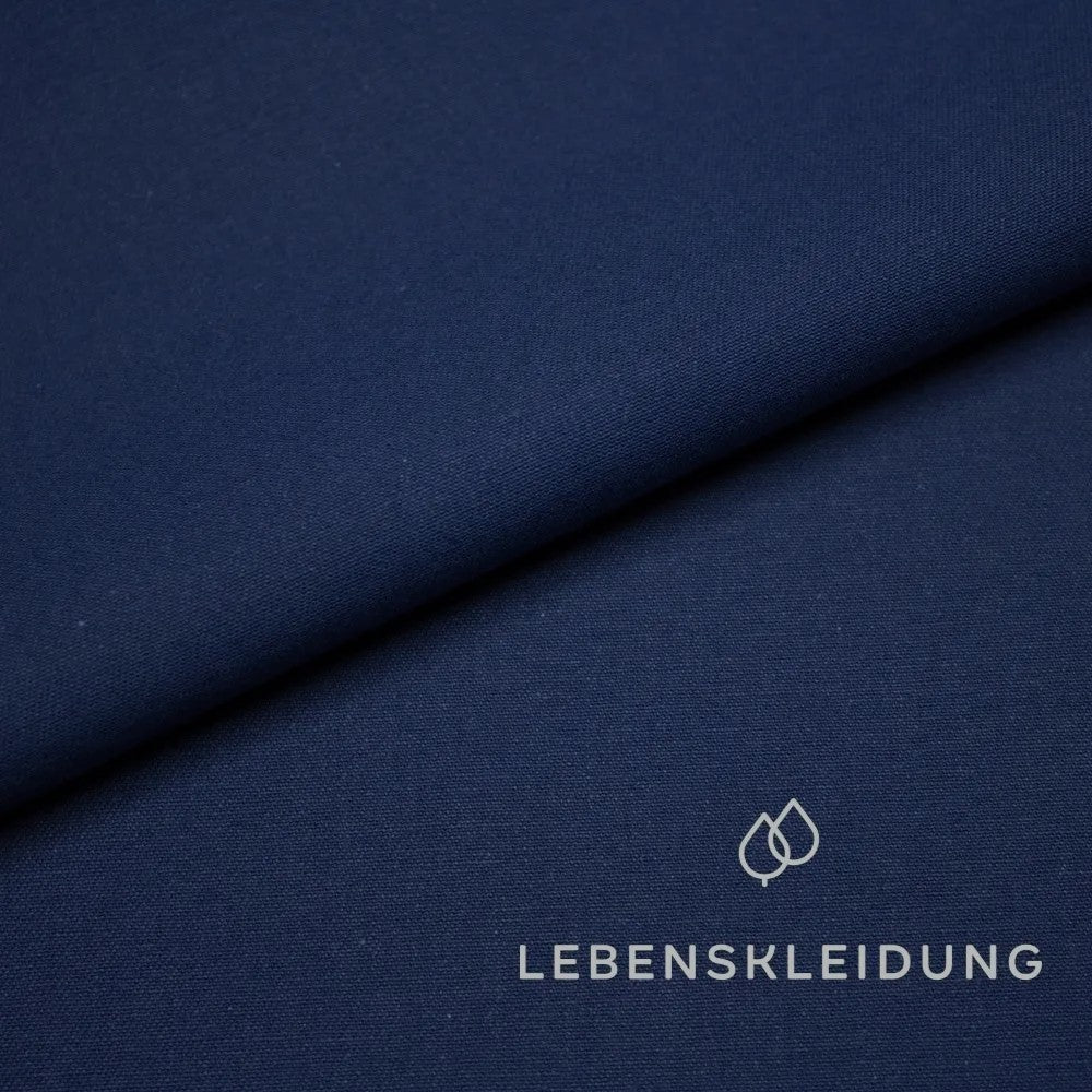 Bio Köper Wasserabweisend - Dunkelblau Muster