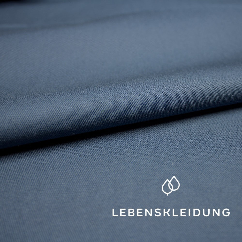 Organic twill, water-repellent - dark blue sample