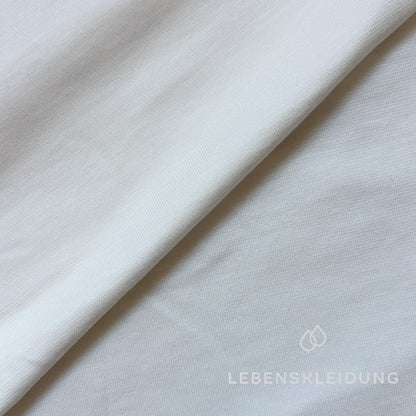 Bio Single Jersey Stoff - Weiß ohne optische Aufheller – Detailansicht