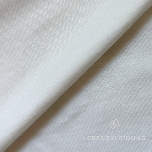 Organic single jersey fabric - white without optical brighteners, patterned