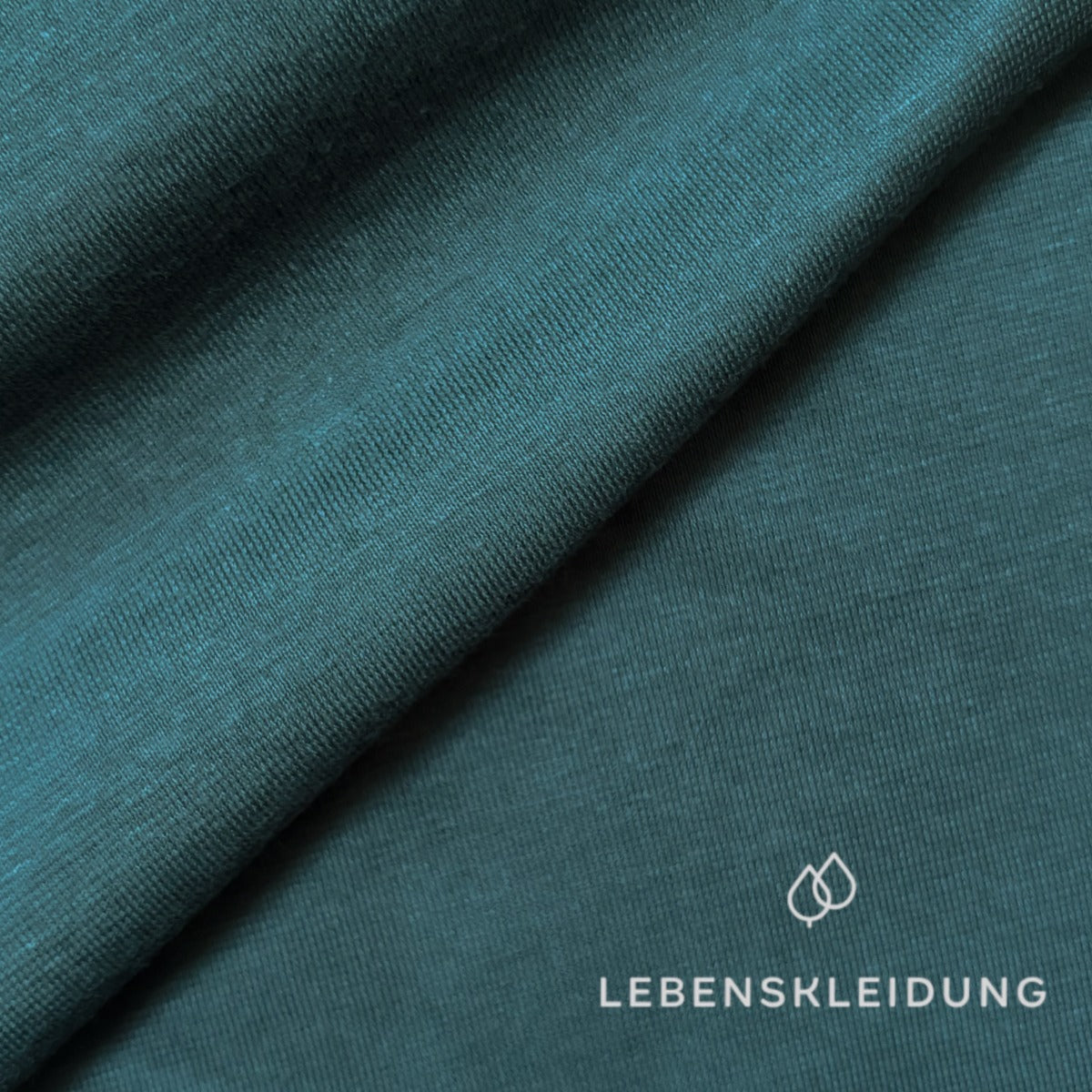 Bio Single Jersey Stoff - Teal Muster