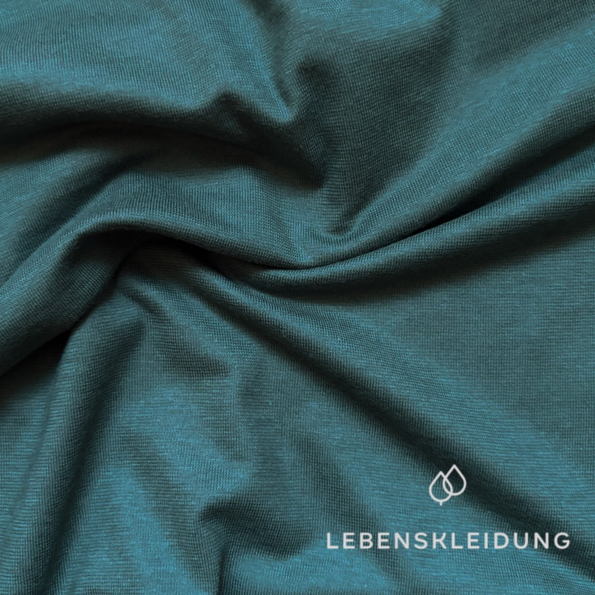 Bio Single Jersey Stoff - Teal Muster – Detailansicht