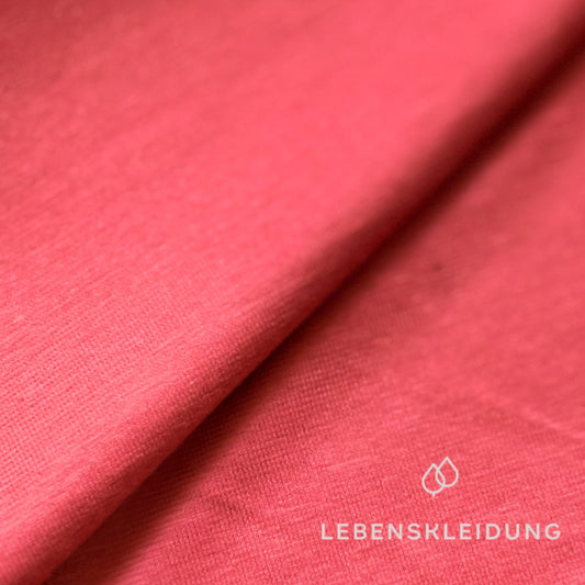 Organic Single Jersey Fabric - Coral