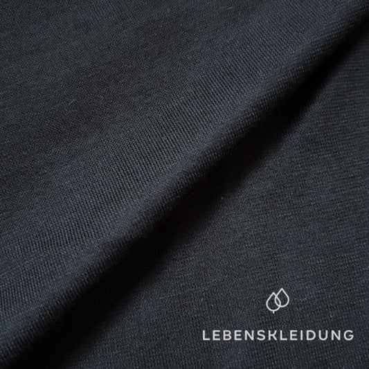 Organic Single Jersey Fabric - Black – Detail view