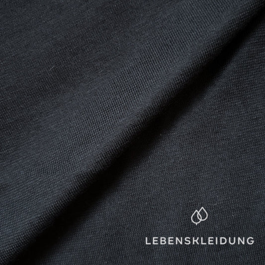 Organic Single Jersey Fabric - Black sample