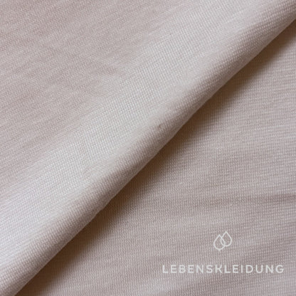 Jersey simple en coton biologique - Poudre – Vue détaillée