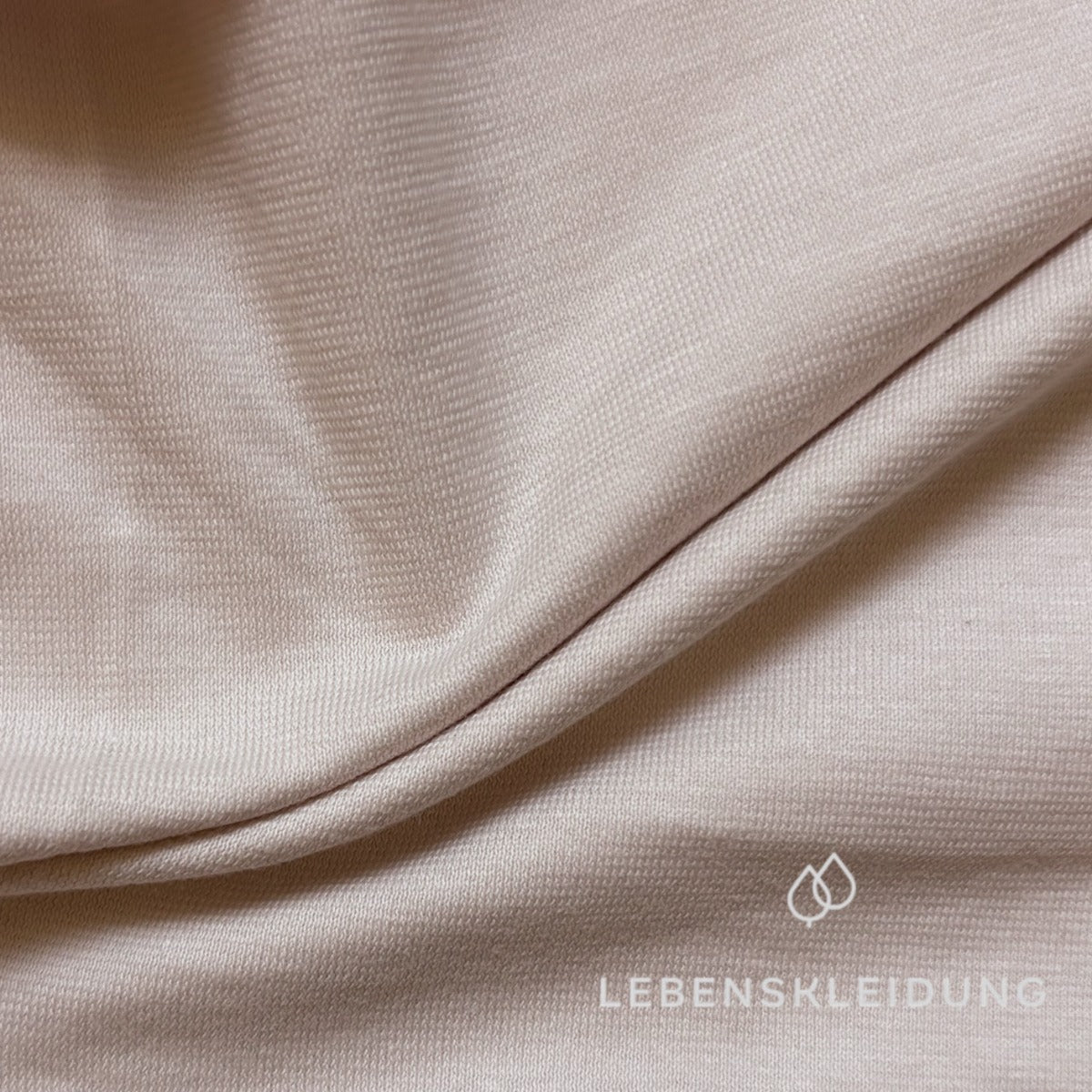Jersey simple en coton biologique - Poudre – Gros plan