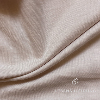Jersey simple en coton biologique - Poudre – Gros plan