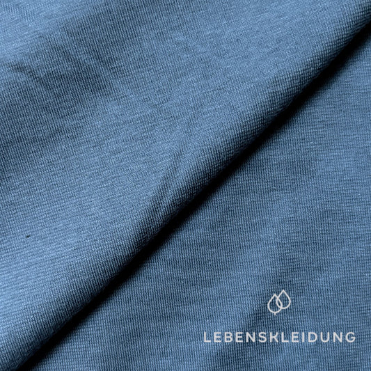 Organic single jersey fabric - stone blue sample
