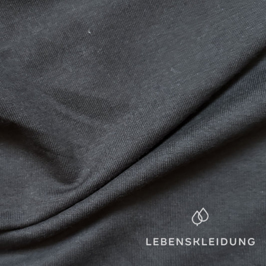 Bio Stretch Jersey Stoff - Ruß
