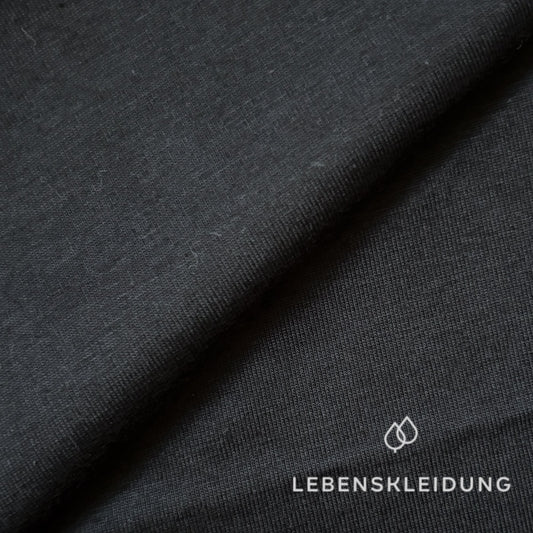 Organic Stretch Jersey Fabric - Black sample
