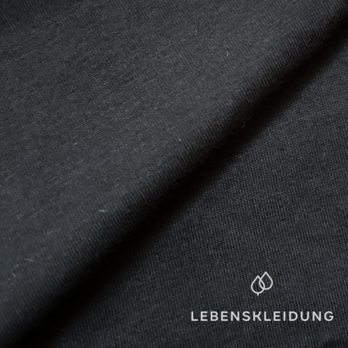 Organic Stretch Jersey Fabric - Black sample – Close-up