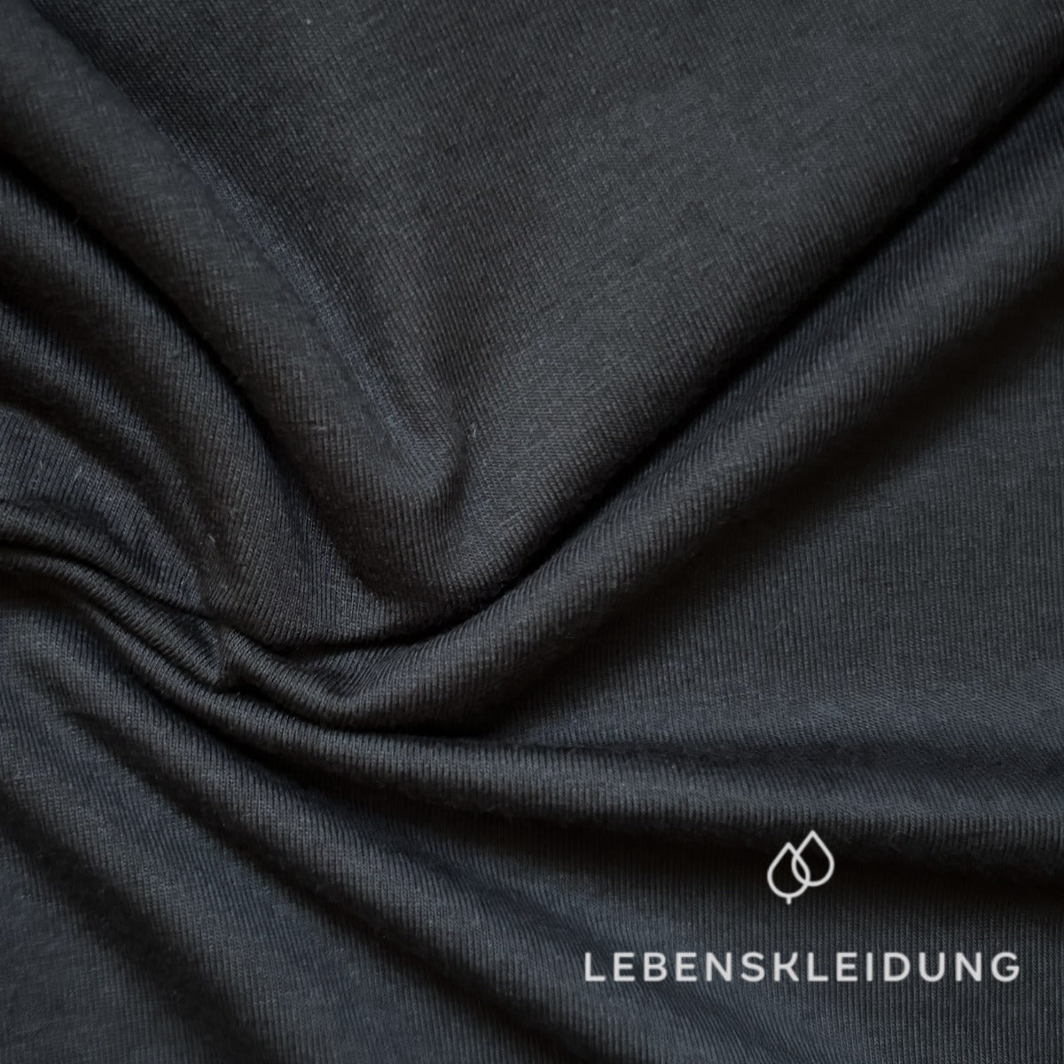 Organic Stretch Jersey Fabric - Black sample – Detail view