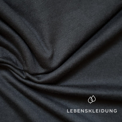 Organic Stretch Jersey Fabric - Black sample – Detail view