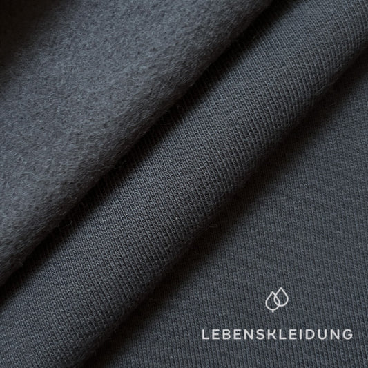 Organic brushed sweatshirt fabric - soot sample