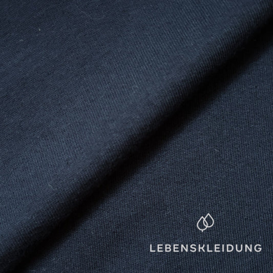Organic brushed sweatshirt fabric - Navy sample – Detail view