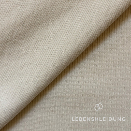 Organic ribbed fabric in a tube, 40 cm (80 cm open) - natural sample