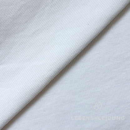 Tube côtelé organique 40 cm (80 cm ouvert) - Blanc sans azurants optiques, échantillon – Vue détaillée