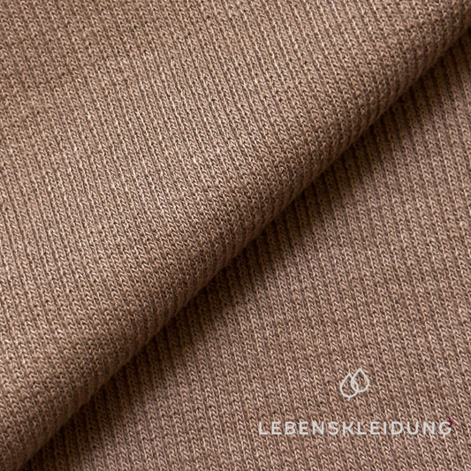 Organic rib knit in a tube, 40 cm (80 cm open) - Powder sample – Detail view