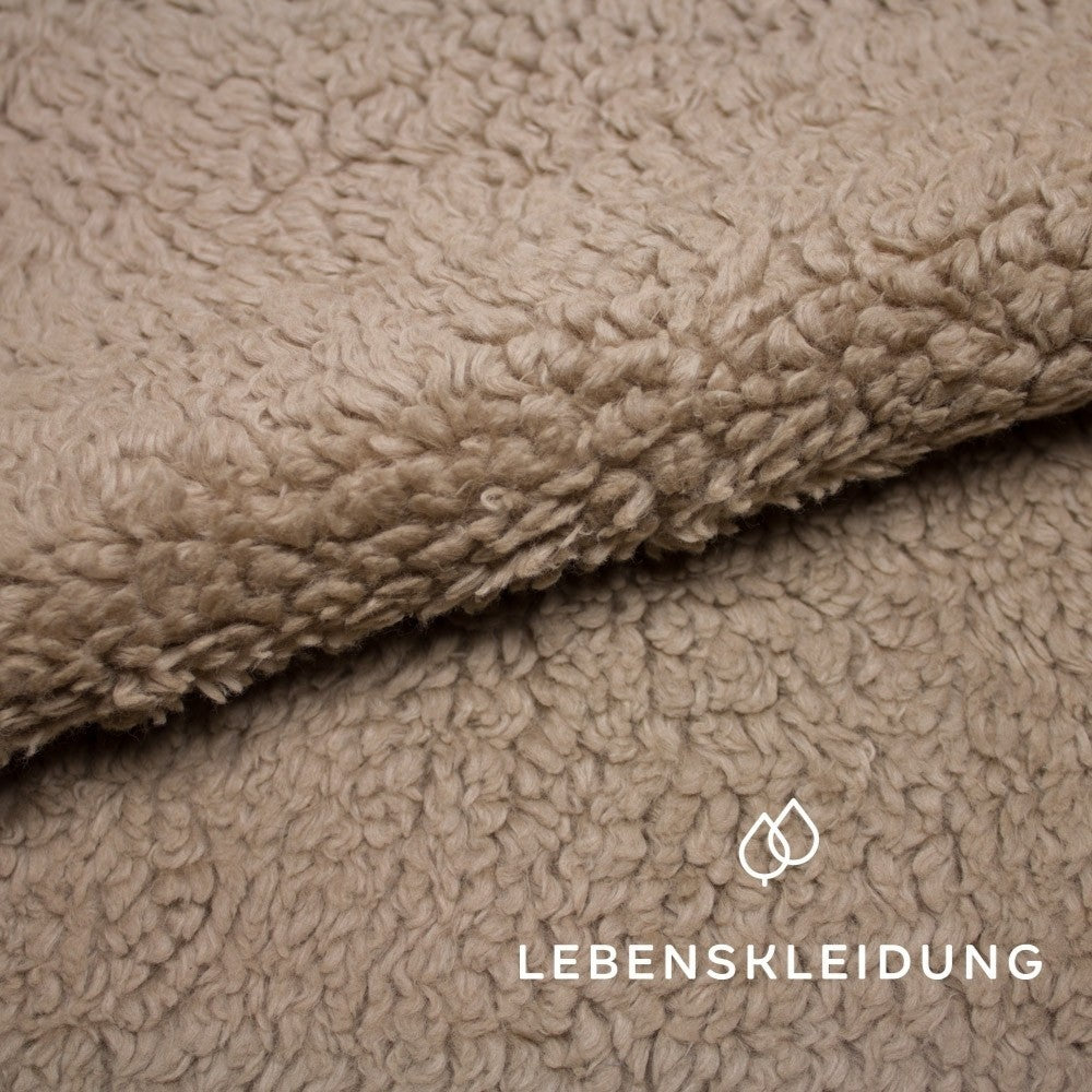 Tissu peluche biologique - échantillon marron