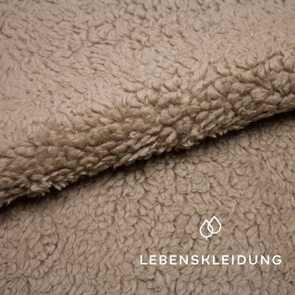 Tissu peluche biologique - échantillon marron