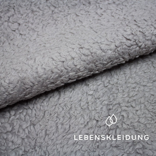 Organic plush fabric - grey sample