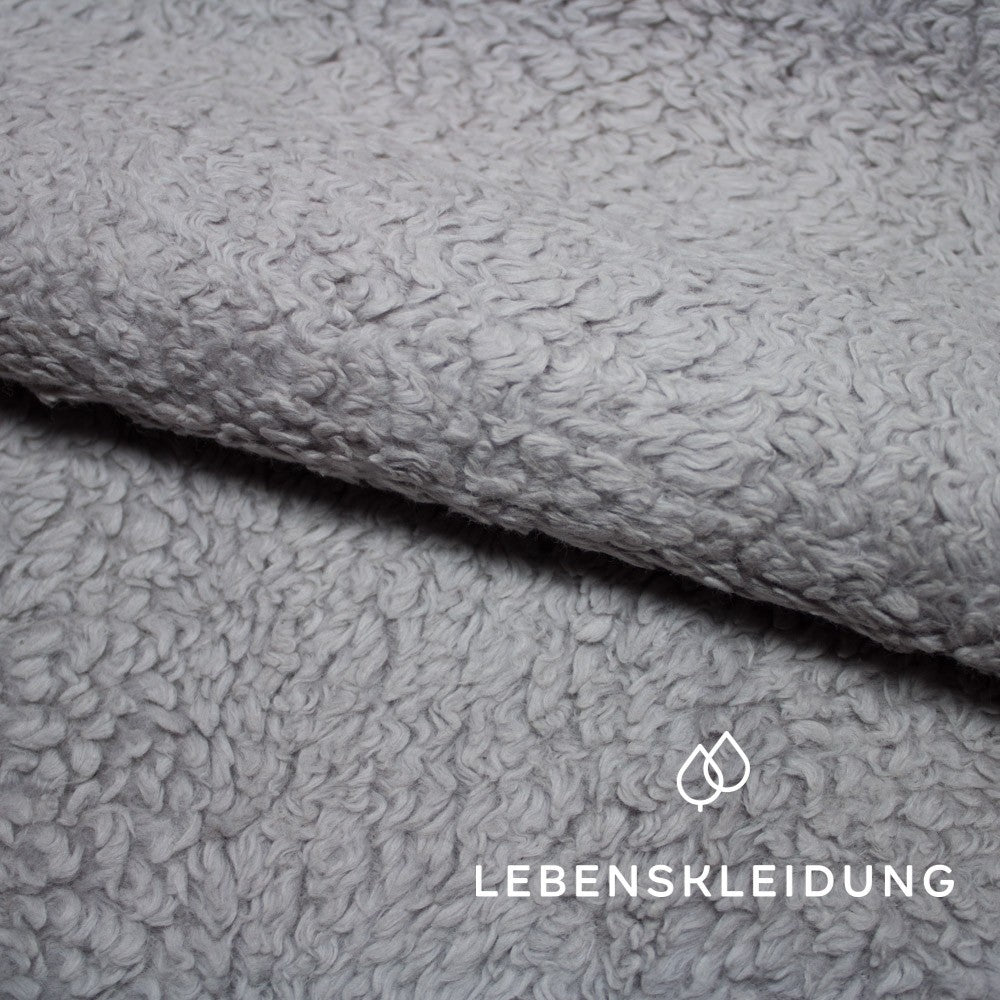 Bio Plüsch Stoff - Grau – Detailansicht