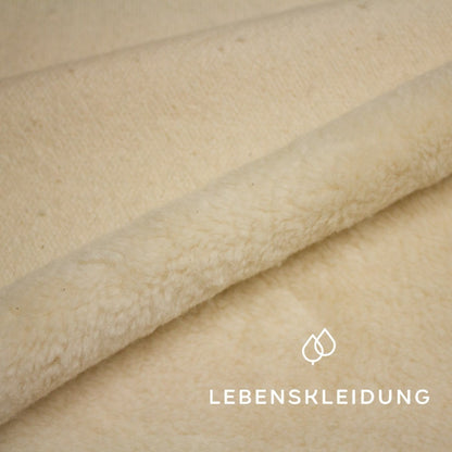 Tissu peluche biologique - échantillon naturel – Gros plan