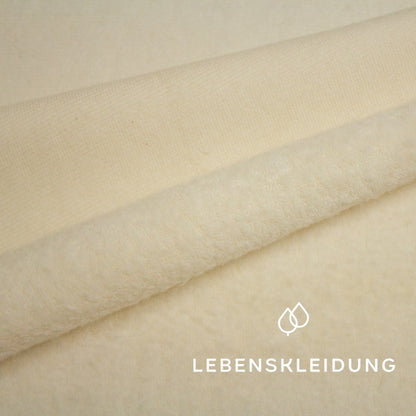 Tissu peluche biologique - échantillon naturel – Gros plan