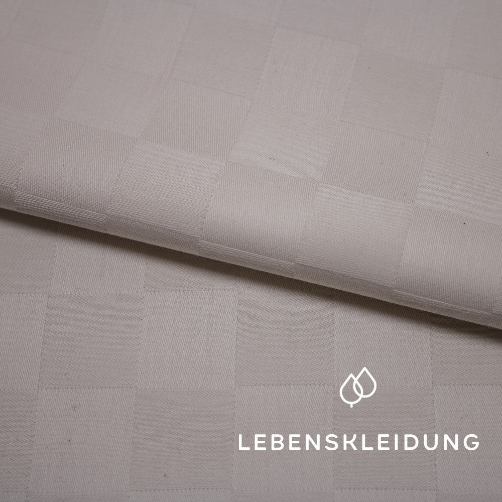 Satin à carreaux bio - échantillon naturel – Vue détaillée