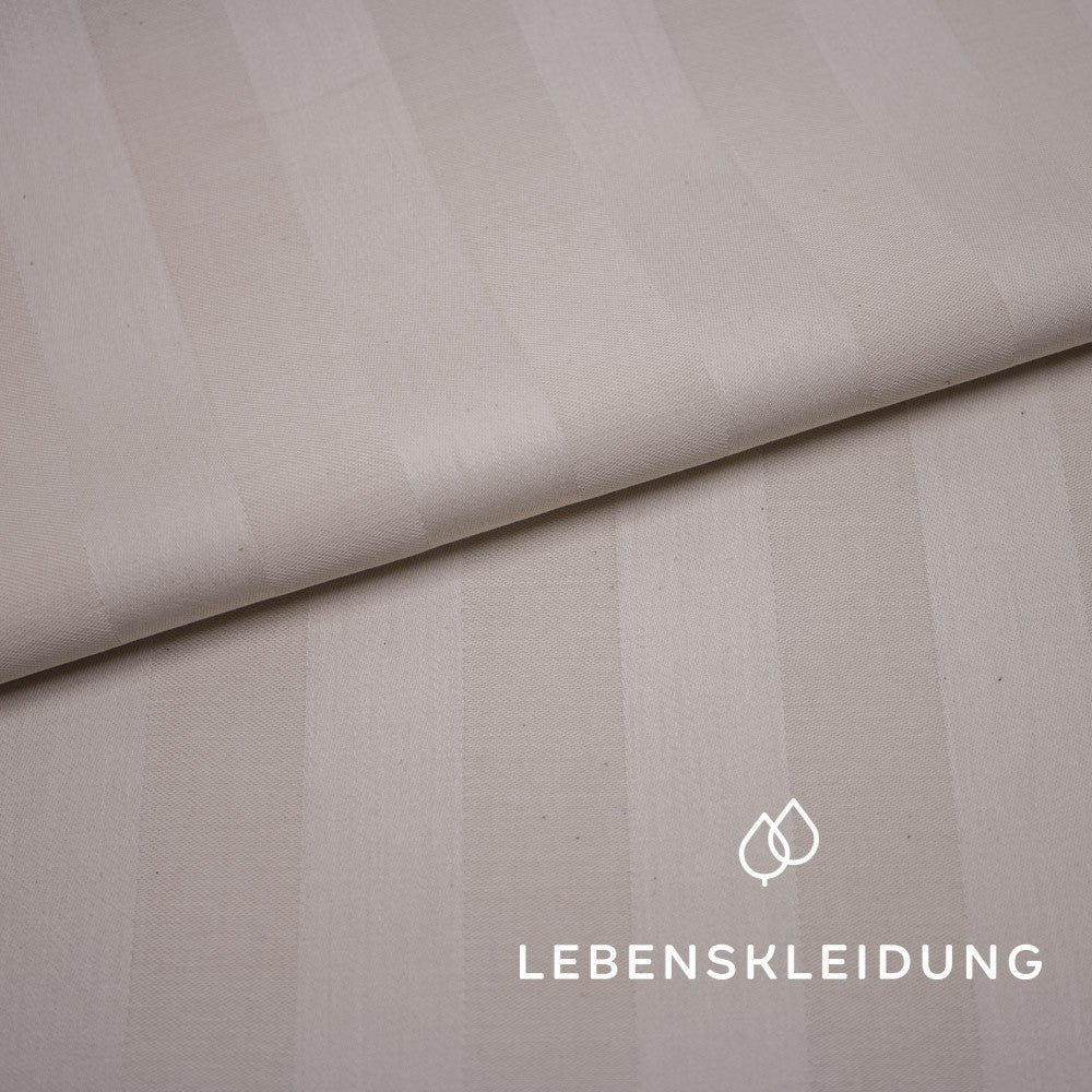 Organic striped satin - natural