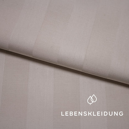 Organic striped satin - natural – Detail view