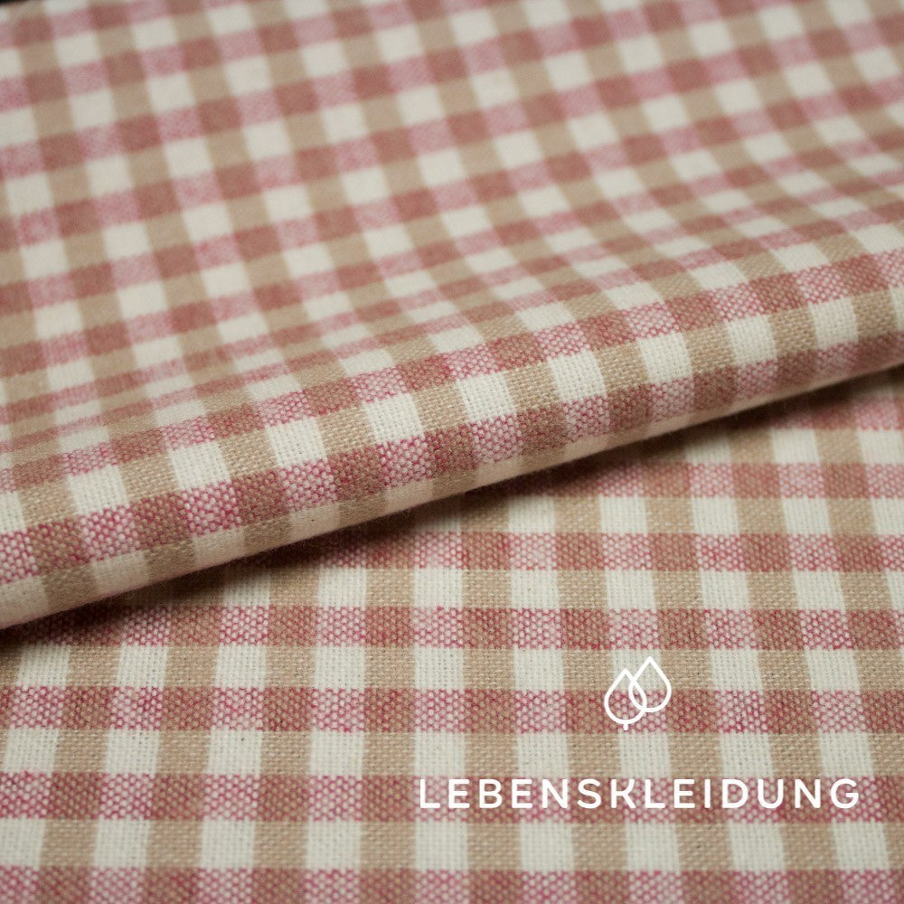 Bio Vichy Biber - Earth Red/Stucco Muster – Detailansicht
