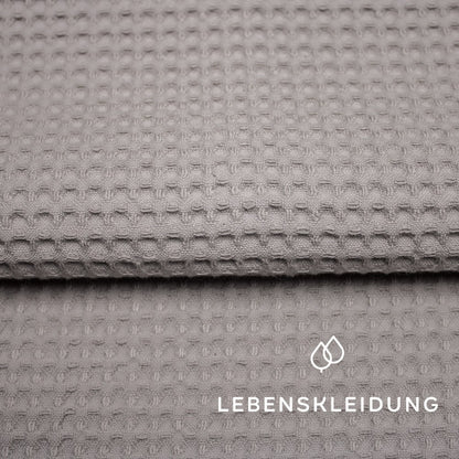 Organic waffle large - linen natural sample – Detail view