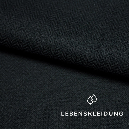 Organic wave twill - black sample – Detail view