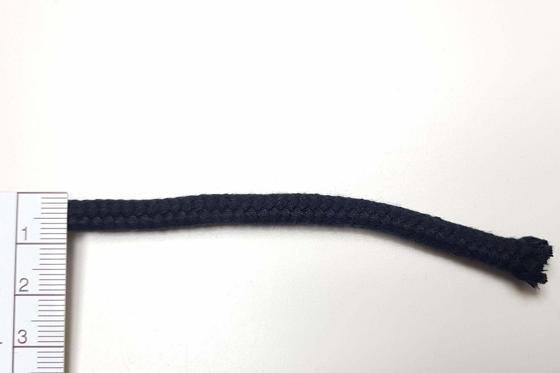 Cordon organique - 7 mm - non élastique - noir *ROULEAU COMPLET* – Vue détaillée