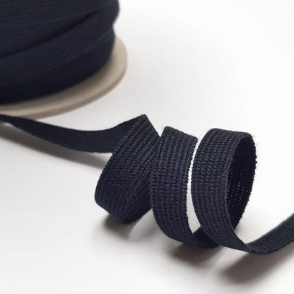 Bio Einziehgummiband - 9,5 mm - schwarz - leicht *GANZE ROLLE*