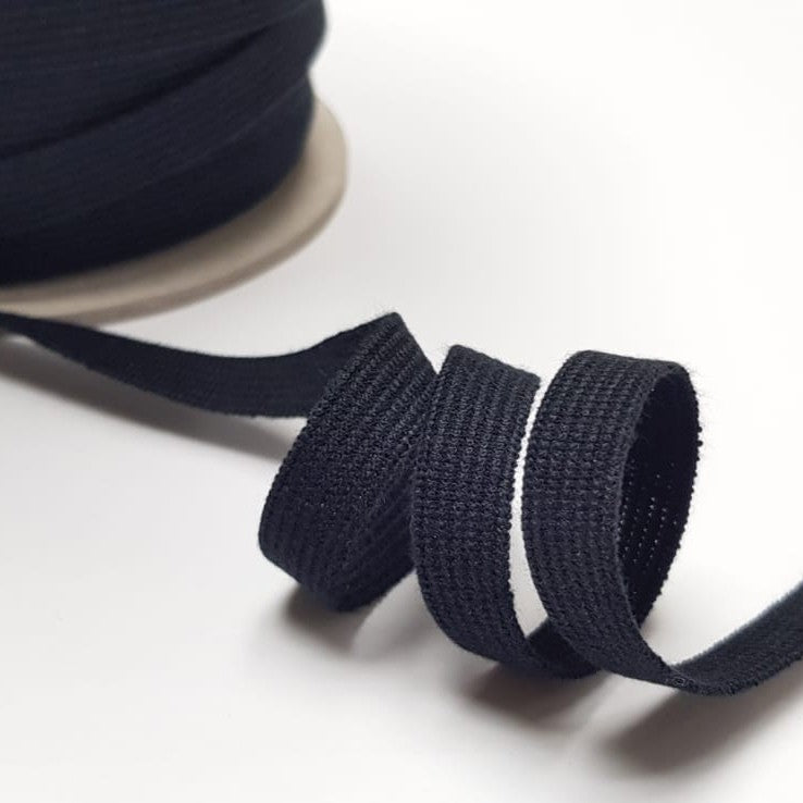 Bio Einziehgummiband - 9,5 mm - schwarz - leicht