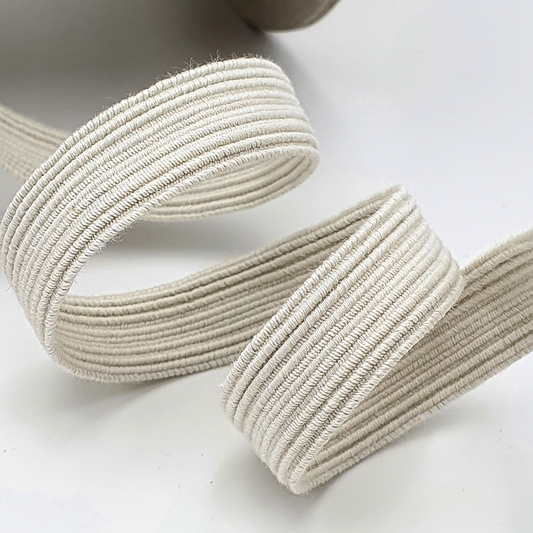 Élastique bio - 13 mm - écru *ROULEAU COMPLET* – Vue détaillée