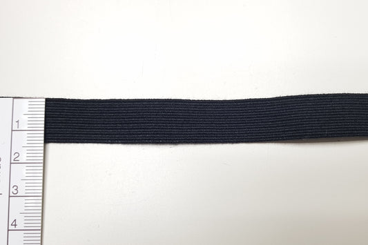 Élastique en coton biologique pour tissus légers à moyens - 13 mm - Noir – Vue détaillée