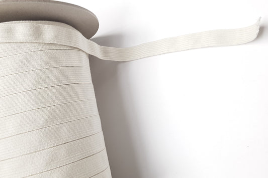 Bio Einziehgummiband für leichte bis mittelschwere Stoffe - 13 mm -  Ecru *GANZE ROLLE*