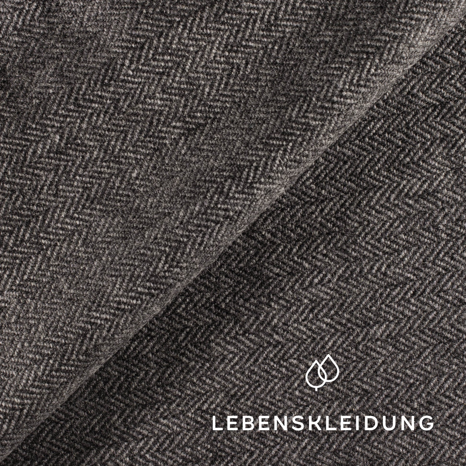 Organic herringbone - grey mottled / dark sample