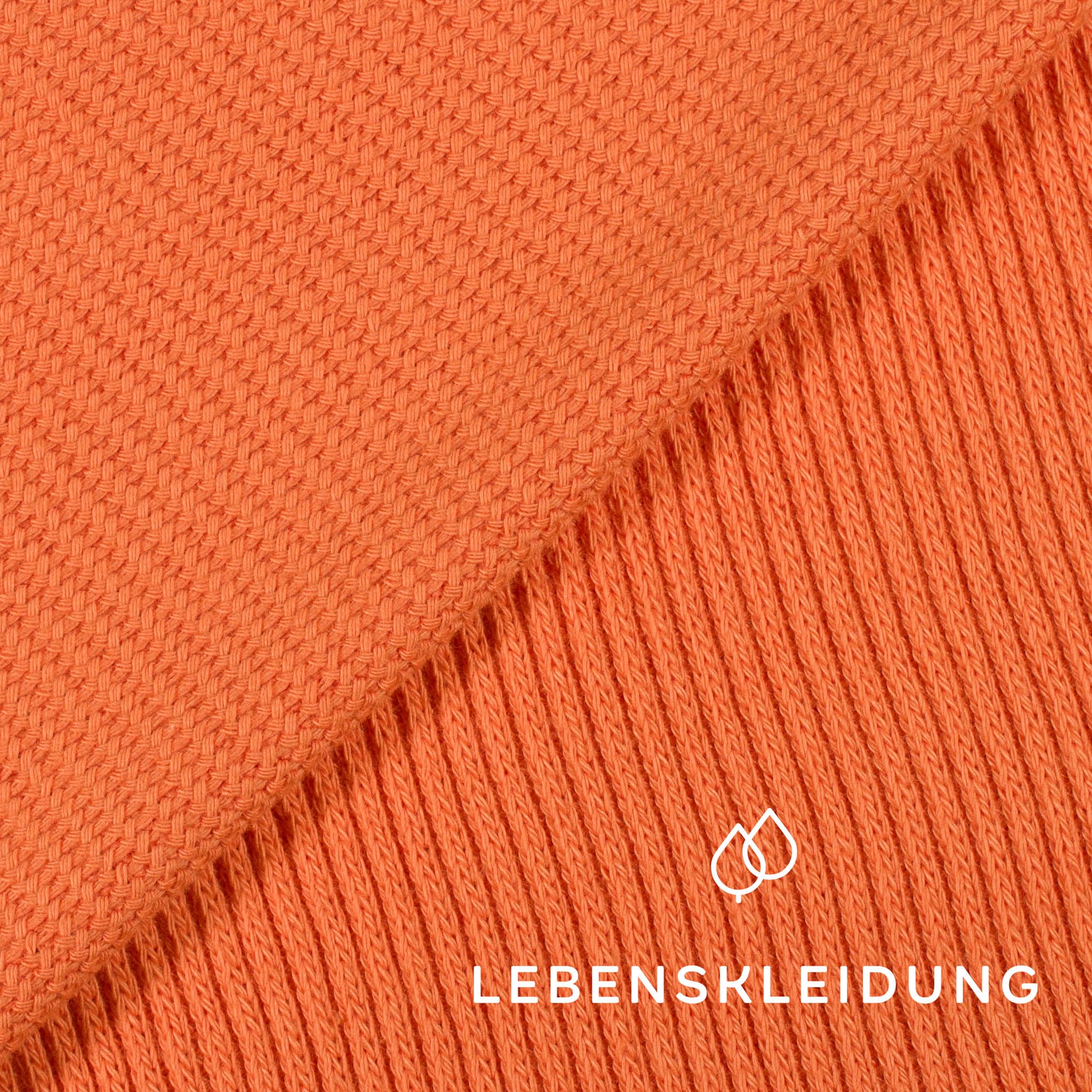 Tricot épais bio - Abricot Coucher de soleil – Gros plan