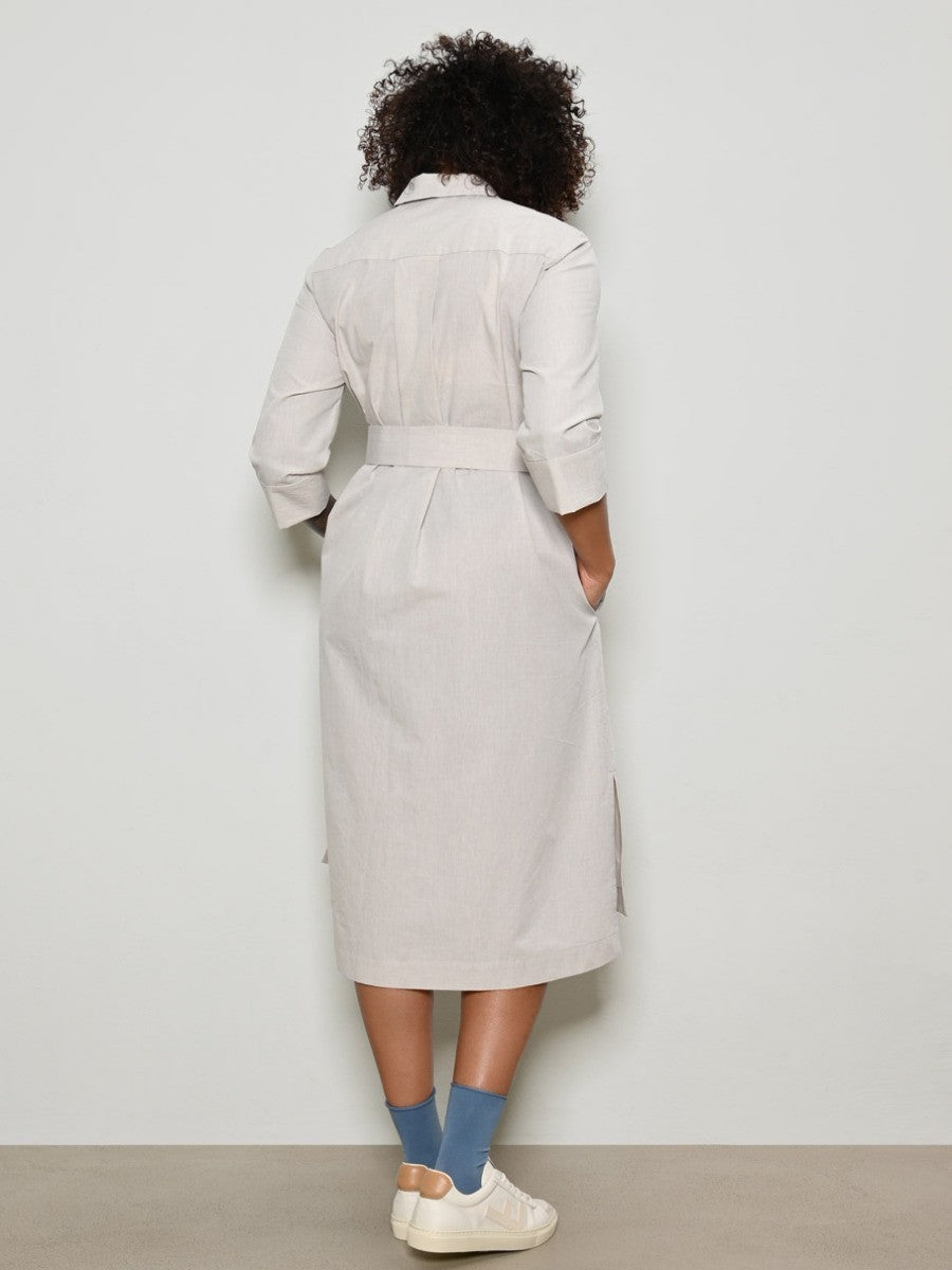 Sewing Pattern Shirt Dress with Hidden Button Placket – Close-up